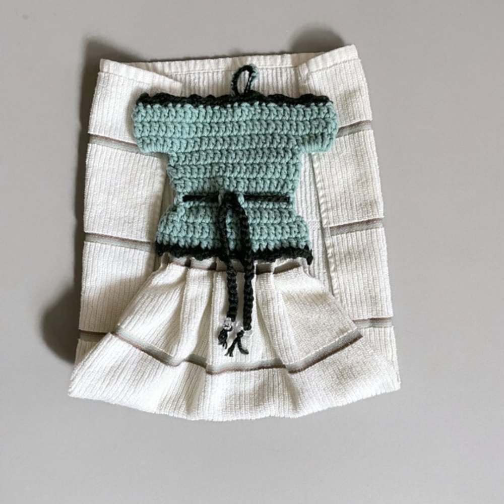 Handmade Dress Hand Towel, Crochet Mother's Day Gifts, Handmade Tea Towel